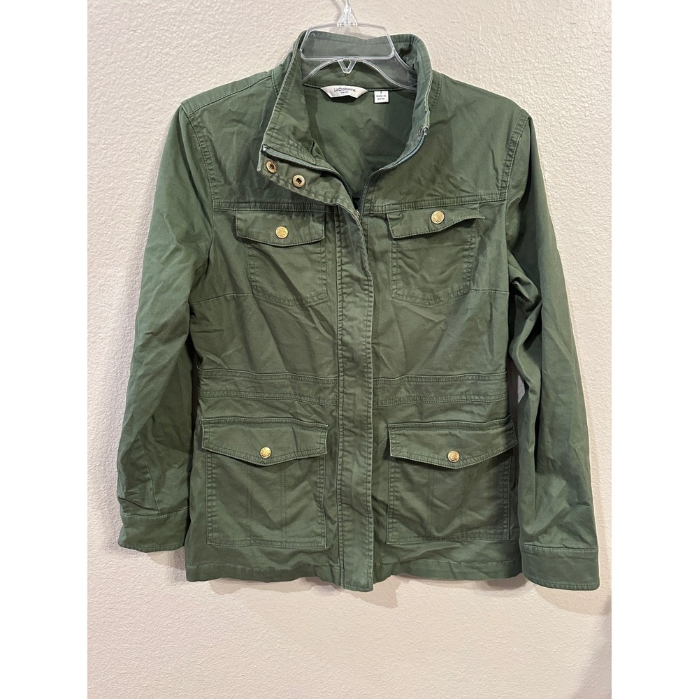 Liz Claiborne Womens Green Cotton‎ Blend Utility Military Jacket